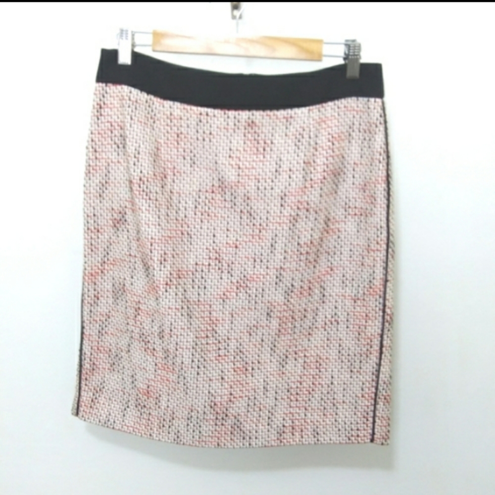 Banana Republic Black Orange Tweed Size 6 Mini Pencil Skirt